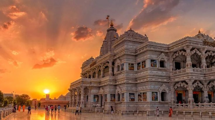 Prem Mandir Vrindavan illuminated temple